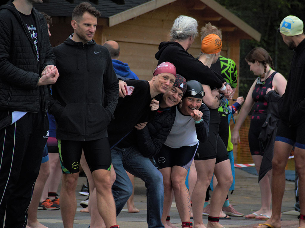 Group of club members at triathlon event